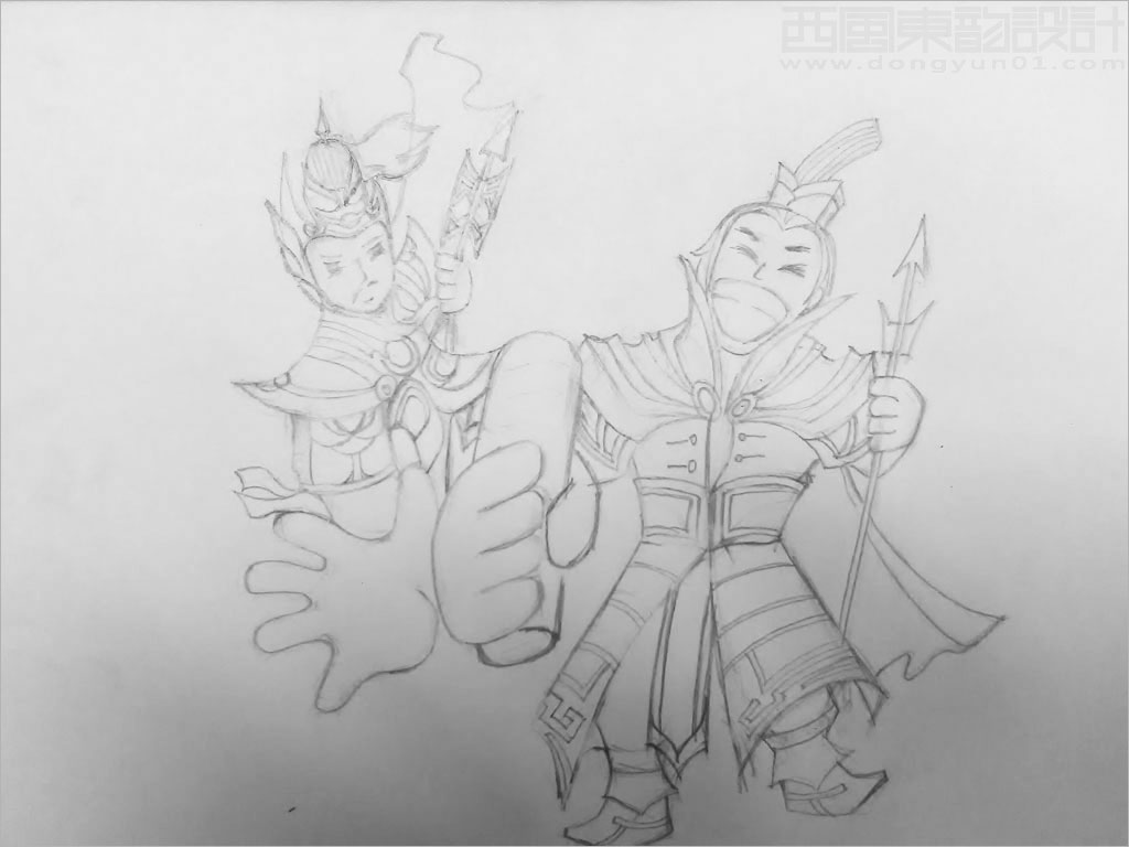 劉邦、項羽卡通人物形象設計草圖
